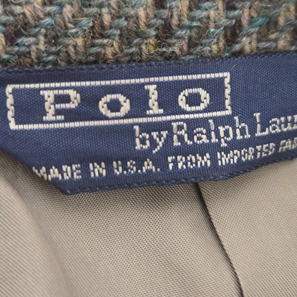 Vintage Polo by Ralph Lauren Houndstooth Wool Blazer‎ Mens 43 R Grandpacore USA